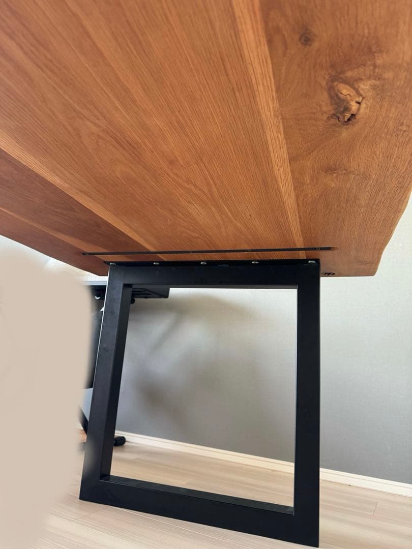 【天然木】一枚板風　オーク材　ダイニングテーブル　180cm