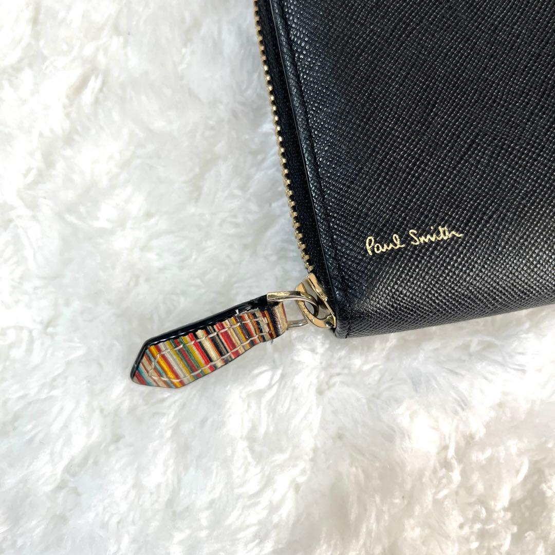 ポールスミス 長財布 ジップストローグレイン2 ブラック