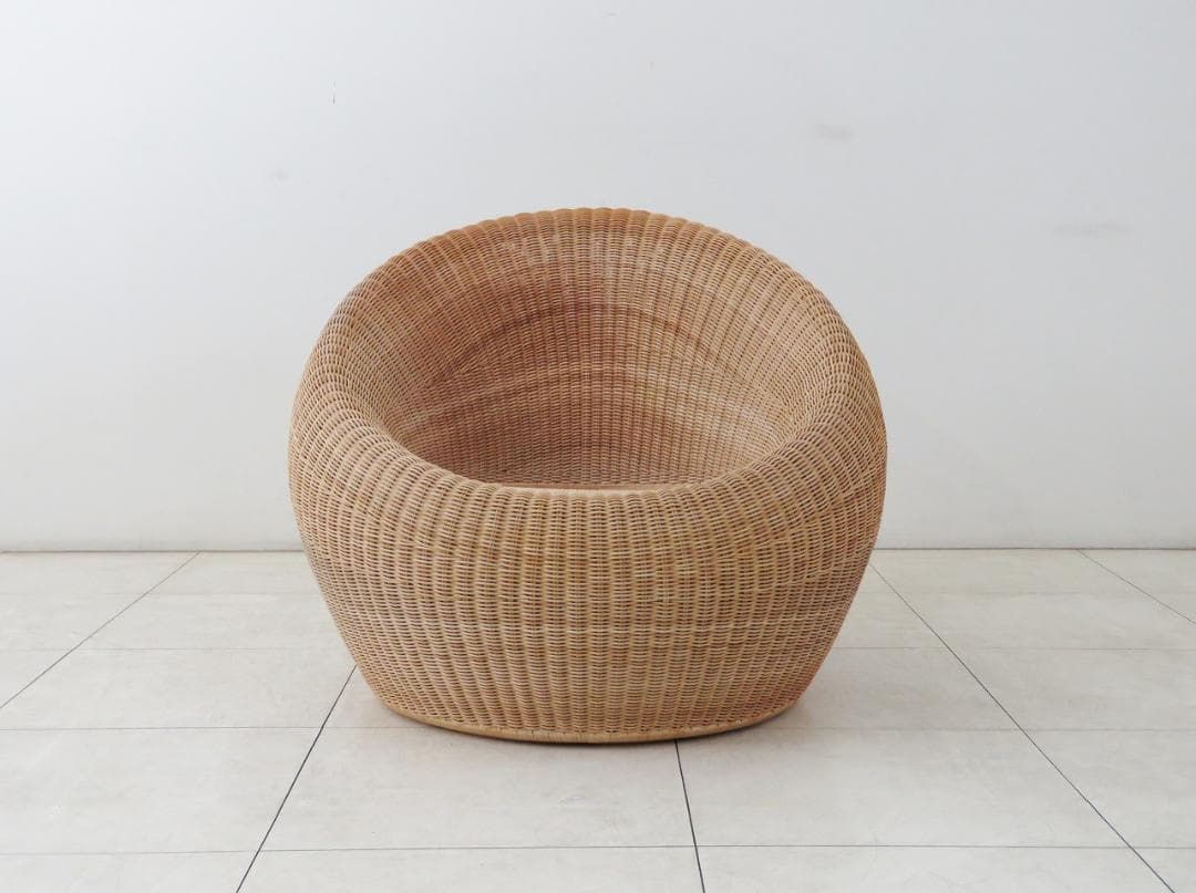 名作 剣持勇 ラタン アームレスチェア 山川ラタン YMK 籐編み椅子 MoMA