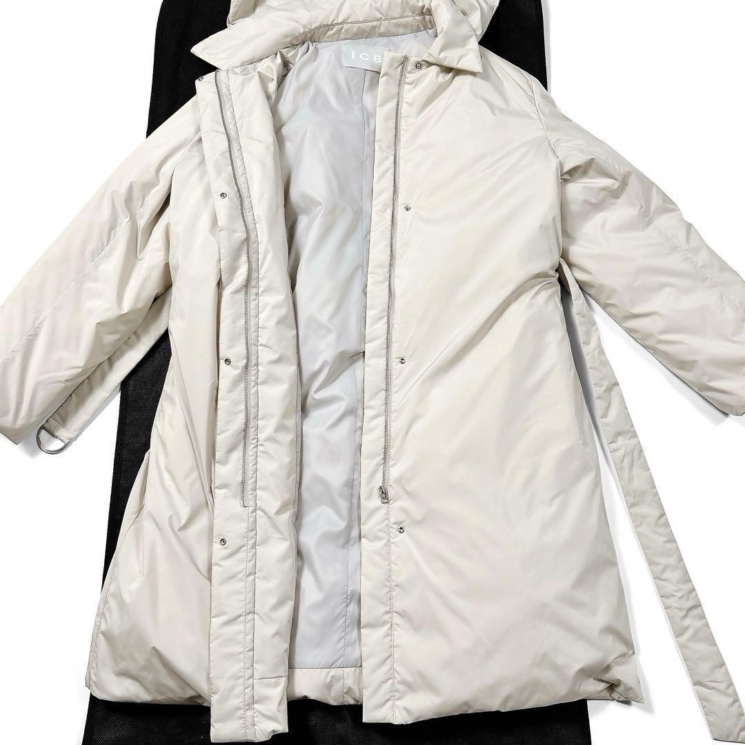 ICB ADSダウンステンカラーコート ベルト付き 軽量 オンワード樫山