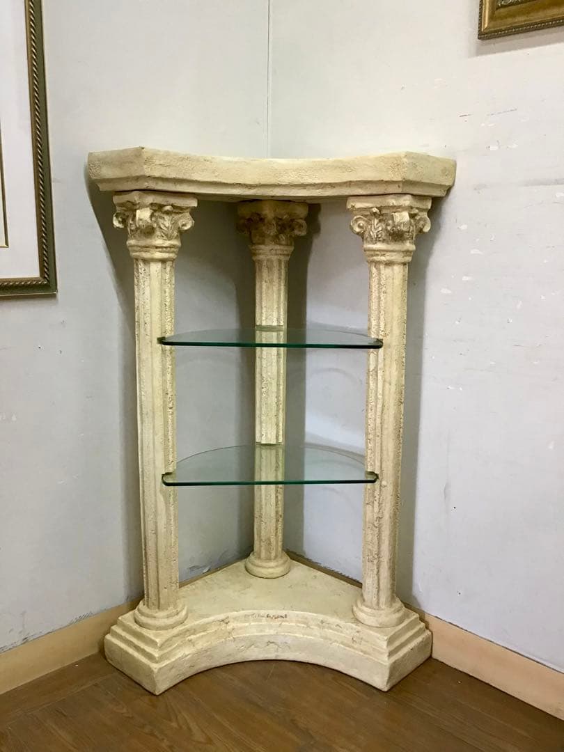 レティシア☆管357☆デコラティブ☆ギリシャ神殿☆コーナーシェルフ☆飾り棚