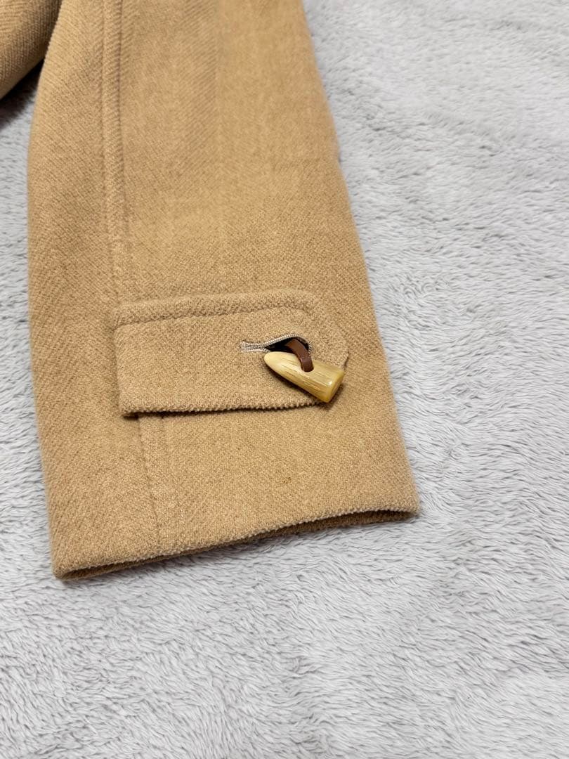 バーバリー　ロンドン ダッフルコート ヘリンボーン ノバチェック 牛革 キャメル