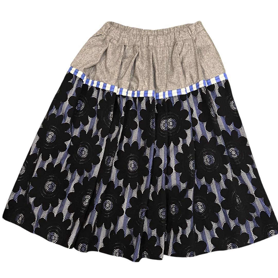 希少 コムデギャルソン コムコム フラワーレース ボンディング切替スカート