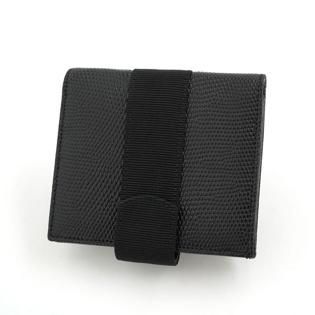 ✨新品未使用✨　Ferragamo ミニ財布　リザード　ヴァラリボン　二つ折り