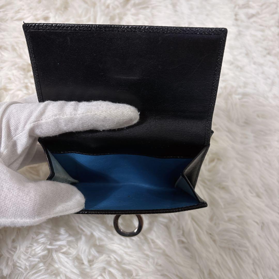 ブルガリ　ロゴクリップ　折財布　フラップ　ブラック