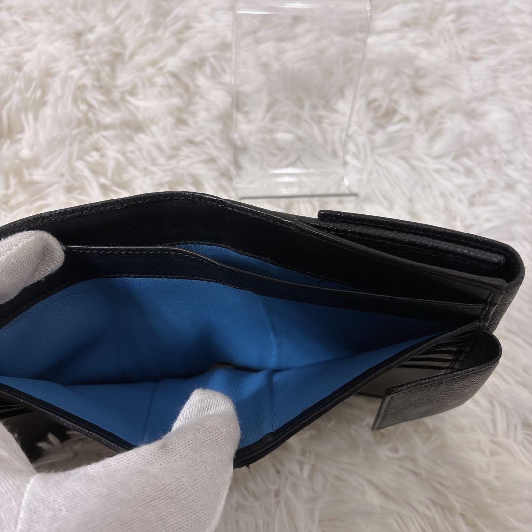 ブルガリ　ロゴクリップ　折財布　フラップ　ブラック