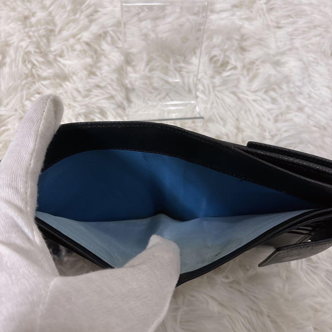 ブルガリ　ロゴクリップ　折財布　フラップ　ブラック