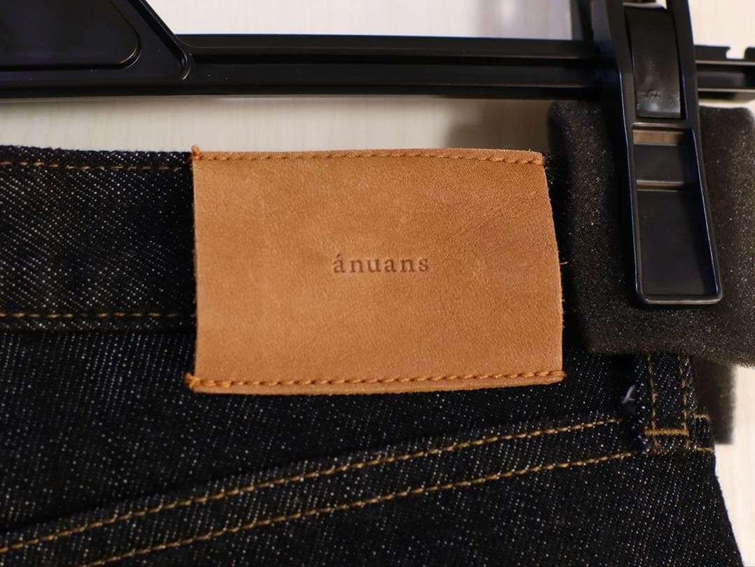 パンツ anuans Slim straight denim BLACK 2