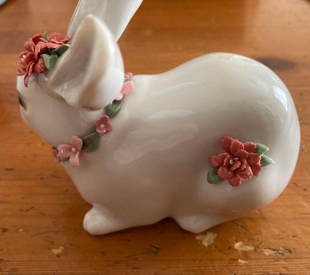 LLADRO リヤドロ 花うさぎ スペイン#7578陶器製箱付 新品未使用品レア