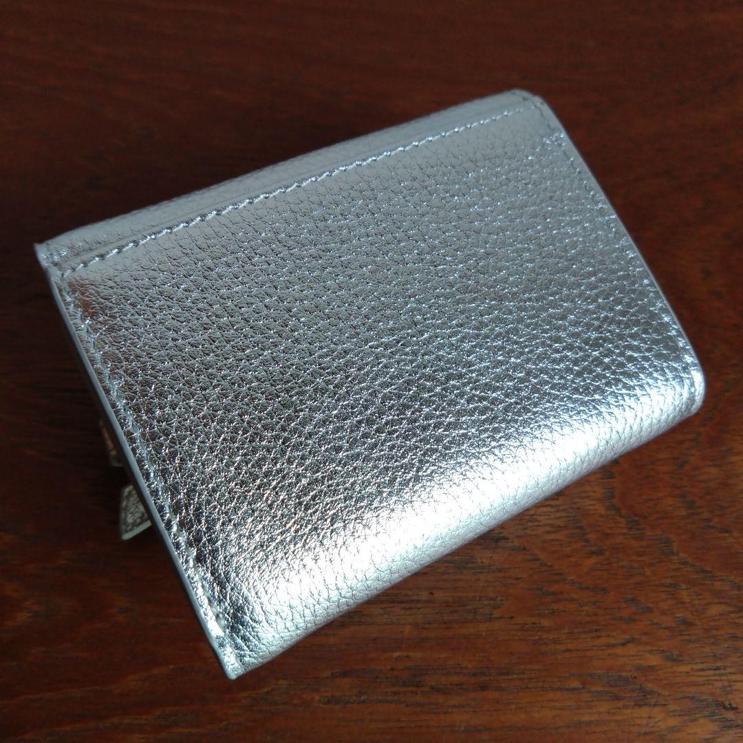 TOV　トーヴ　リボンデザイン　三つ折り財布　ミニウォレット　シルバー　イエナ