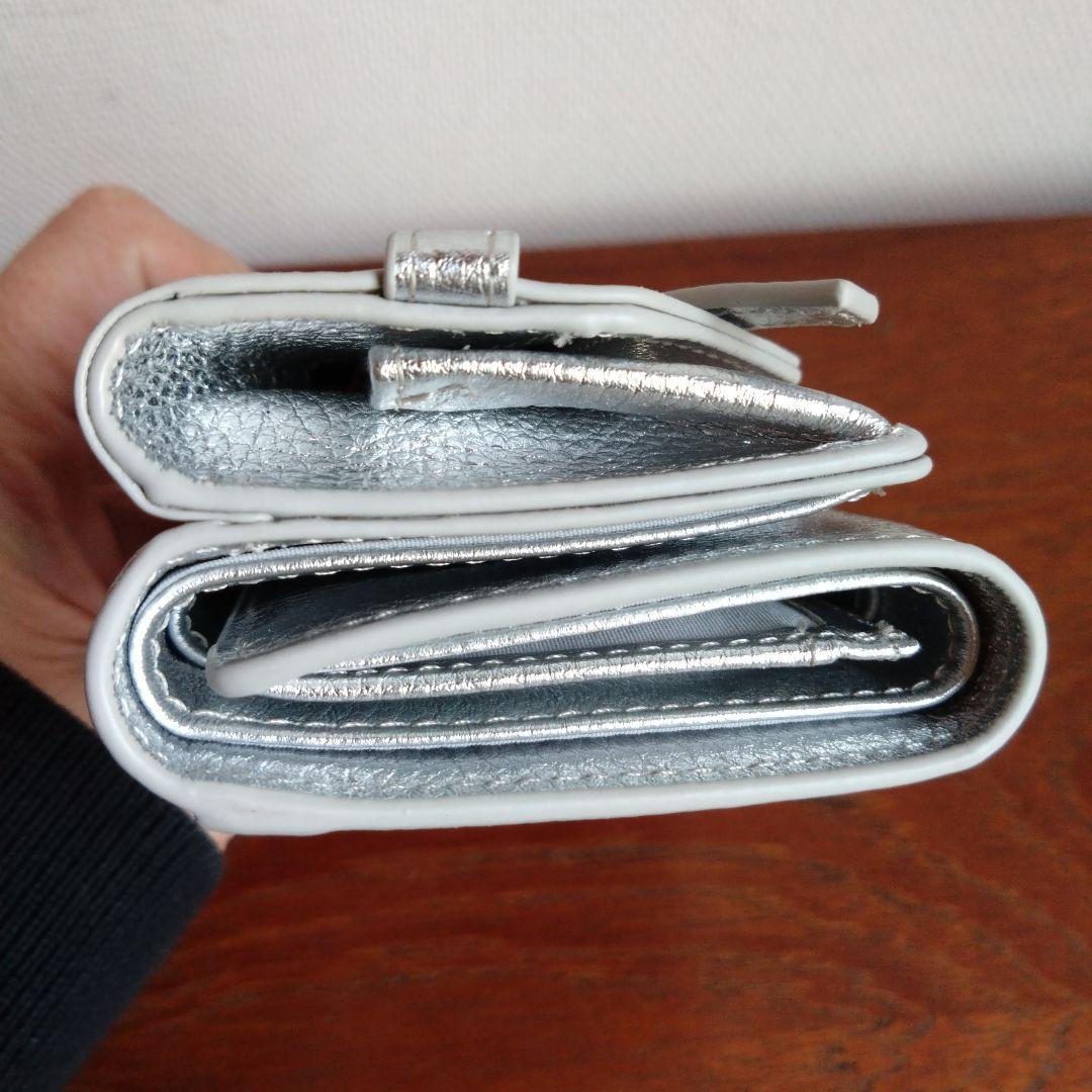 TOV　トーヴ　リボンデザイン　三つ折り財布　ミニウォレット　シルバー　イエナ