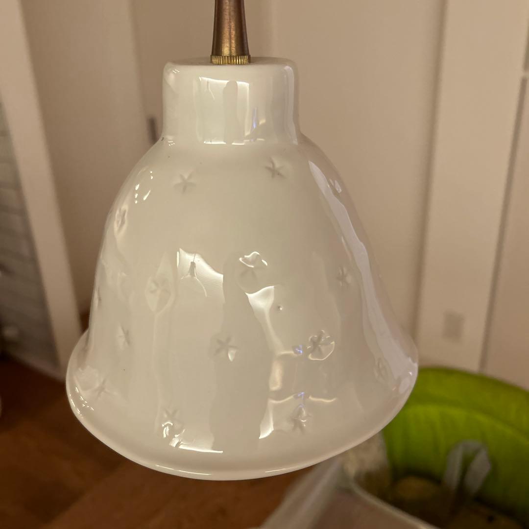 イギリス　アンティーク　ホワイト　ペンダントライト 星型