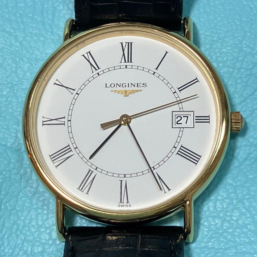美品　90’ ロンジン　腕時計　メンズ　新品電池　箱　原産地証明書　取説　付き