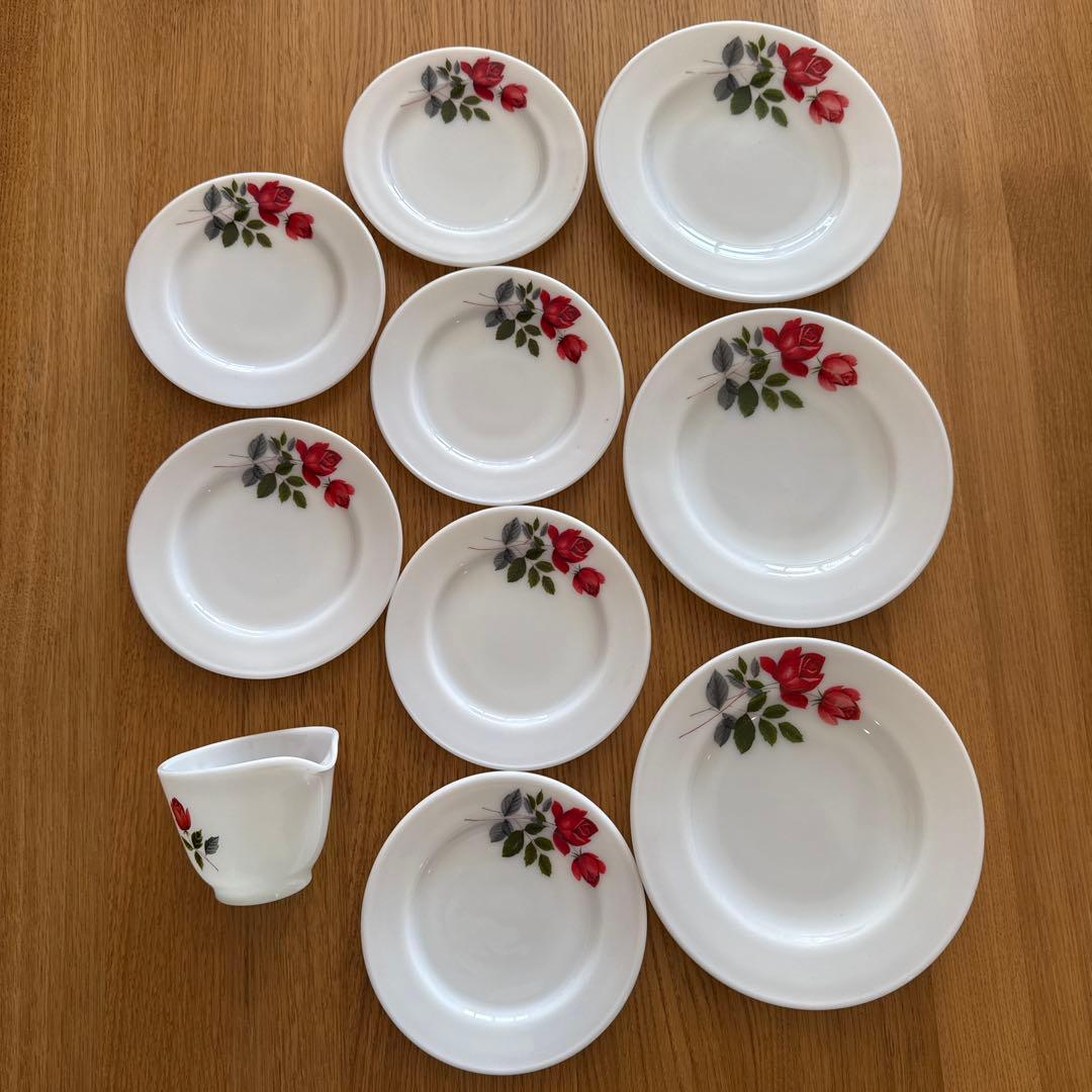 オールドパイレックス 大皿3枚 小皿6枚 ミルクジャグ1個 10点セット