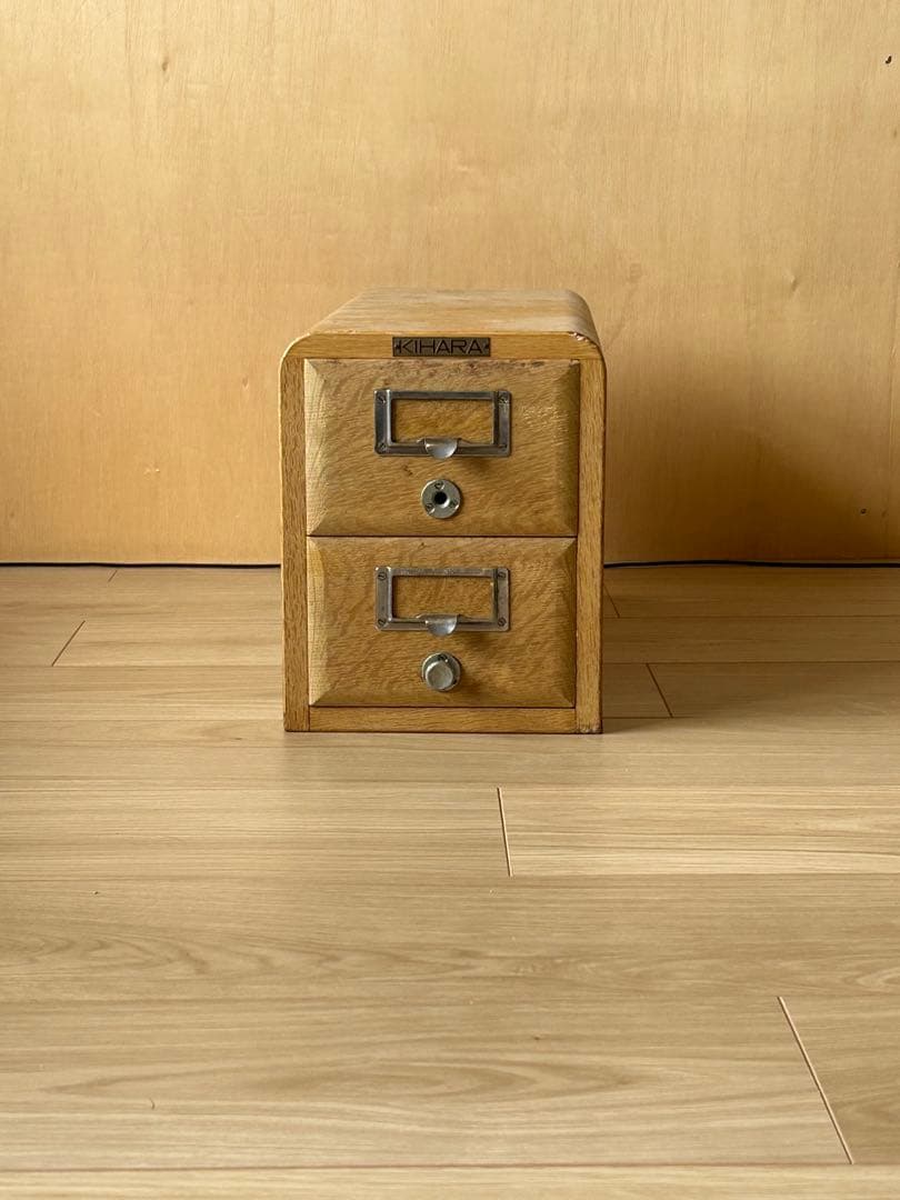 KIHARA 木製 2段引き出し収納ボックス