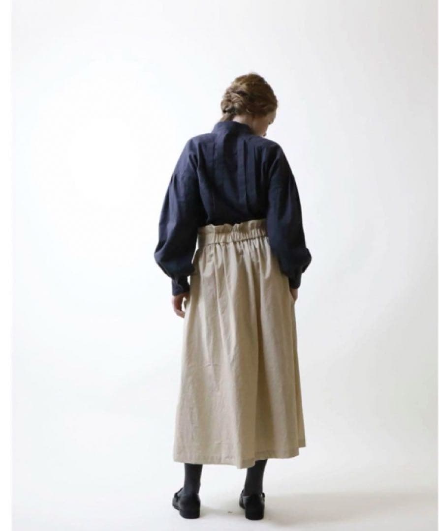 MAGALI 　 硫化染めコットン・ギャザースカート／アイボリー　新品