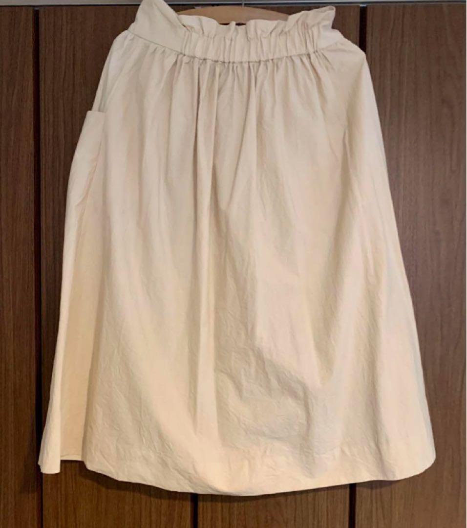 MAGALI 　 硫化染めコットン・ギャザースカート／アイボリー　新品