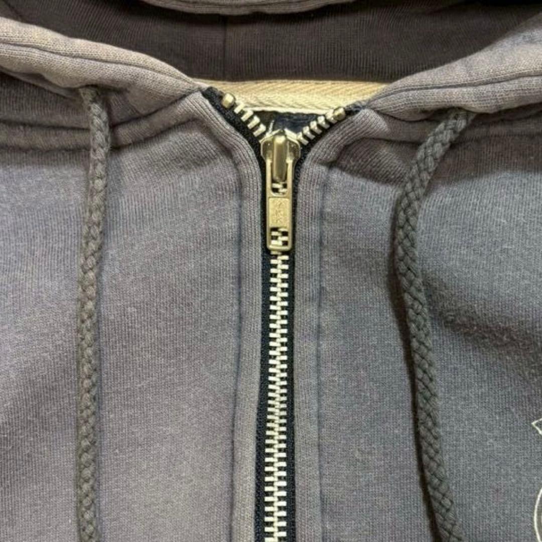 old stussy ジップアップパーカー　Sロゴ　フェード　ナス紺　ネイビー