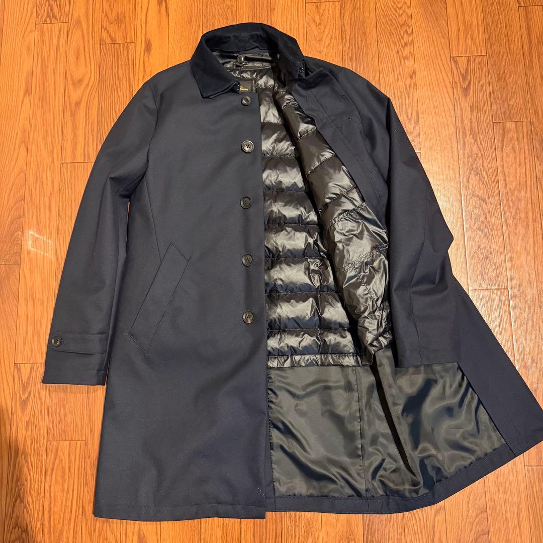 美品 ナノユニバース× 西川ダウン 3way ステンカラーコート 濃紺