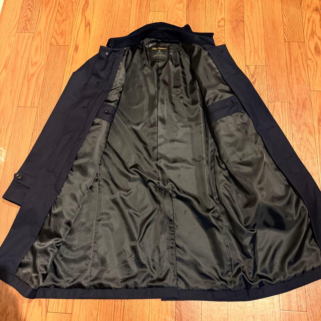 美品 ナノユニバース× 西川ダウン 3way ステンカラーコート 濃紺