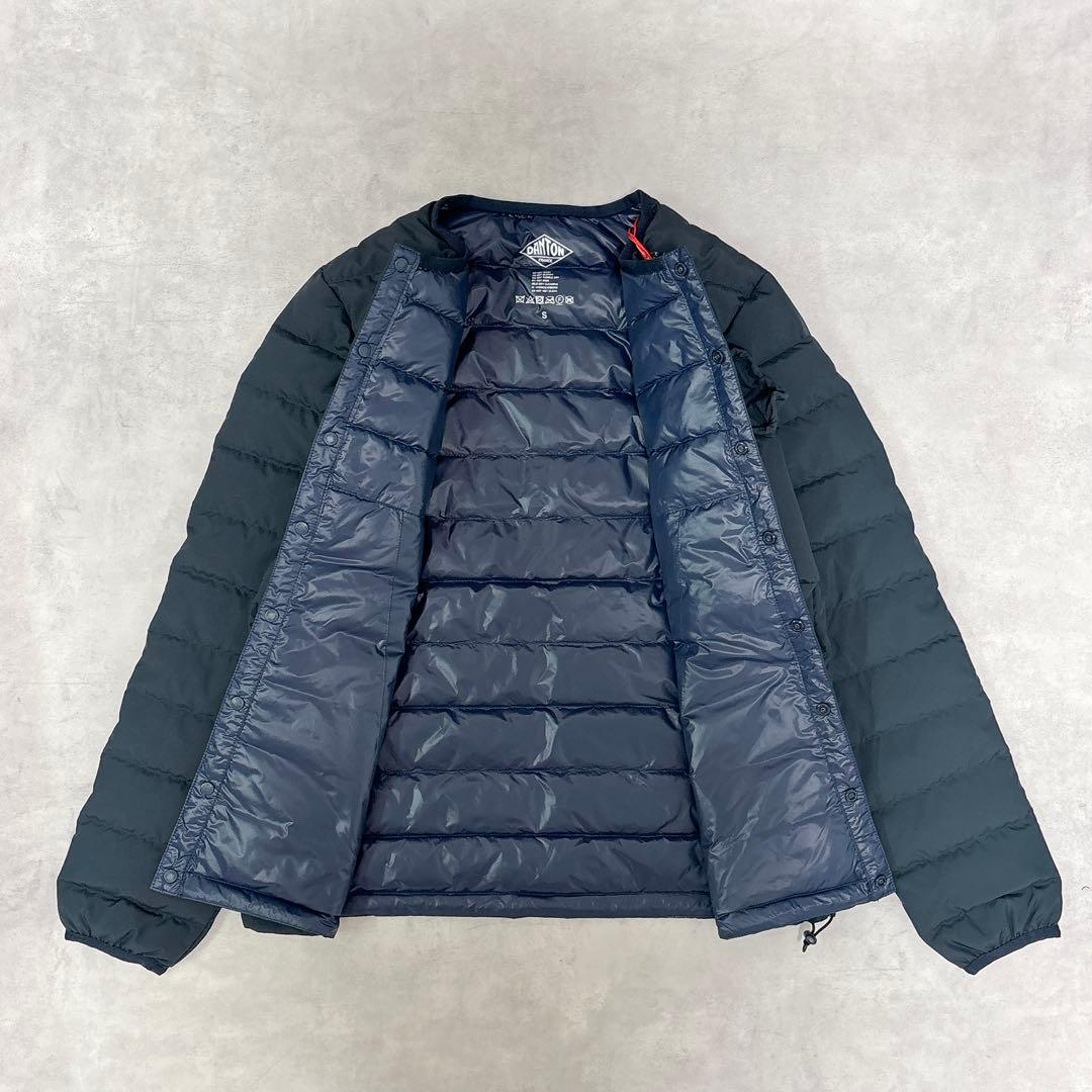 新品◇DANTON インナーダウン クルーネックジャケット◇タークネイビーS