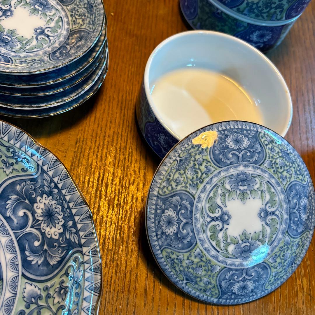 古伊万里唐草 来客揃