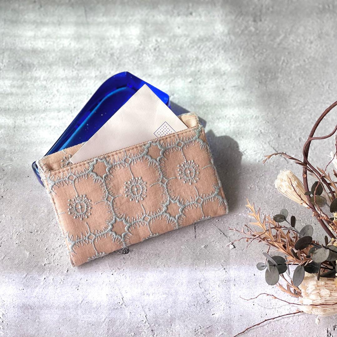 ⚮̈ミナペルホネン　anemone beige コンパクトウォレット　ミニ財布