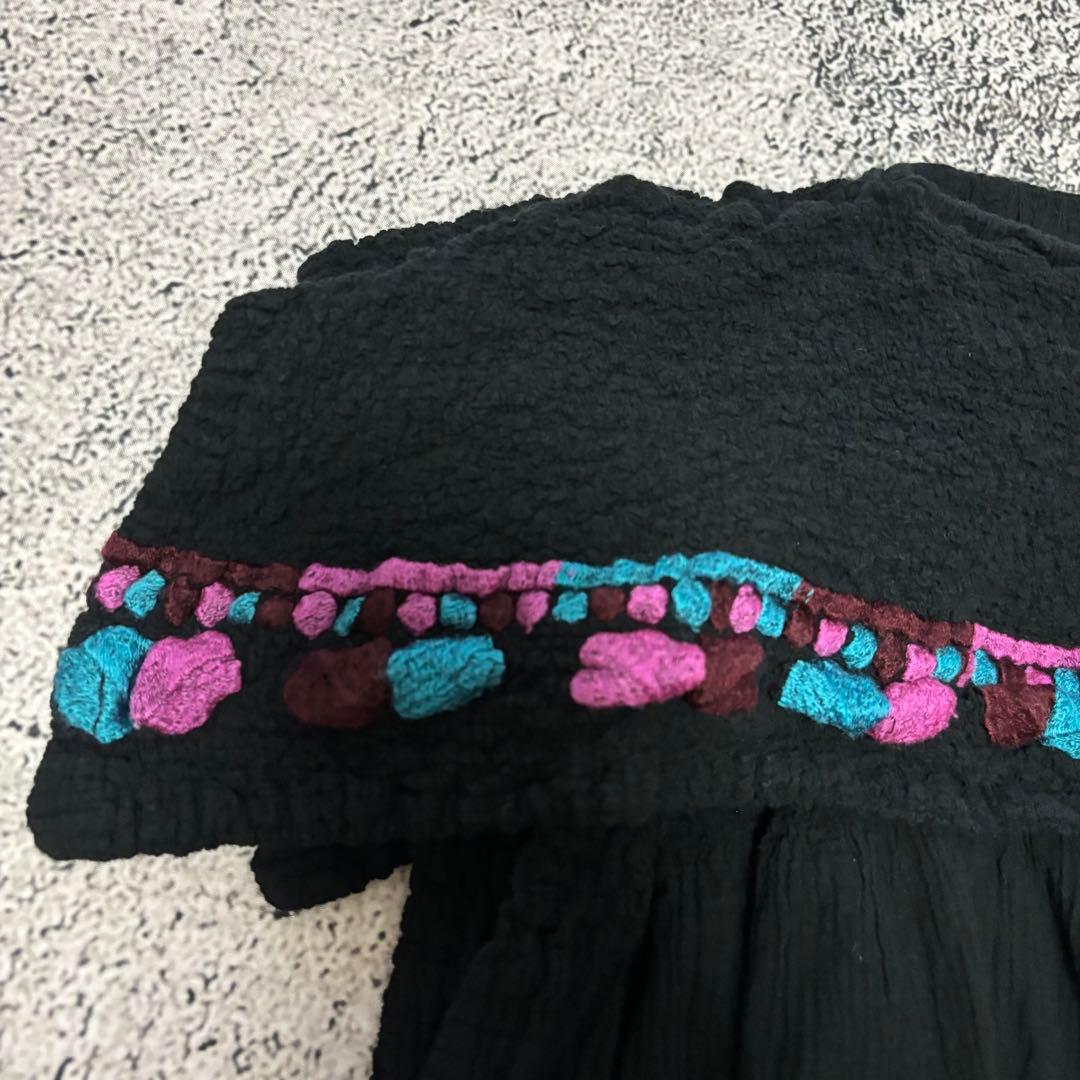 me ISSEY MIYAKE 2way スカート　ベアトップ　刺繍　シワ加工