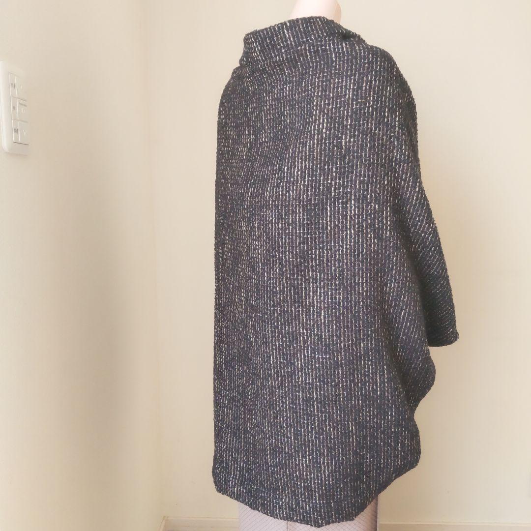 国産ふんわりツイード/ブラック（黒）・モモンガカーディガン