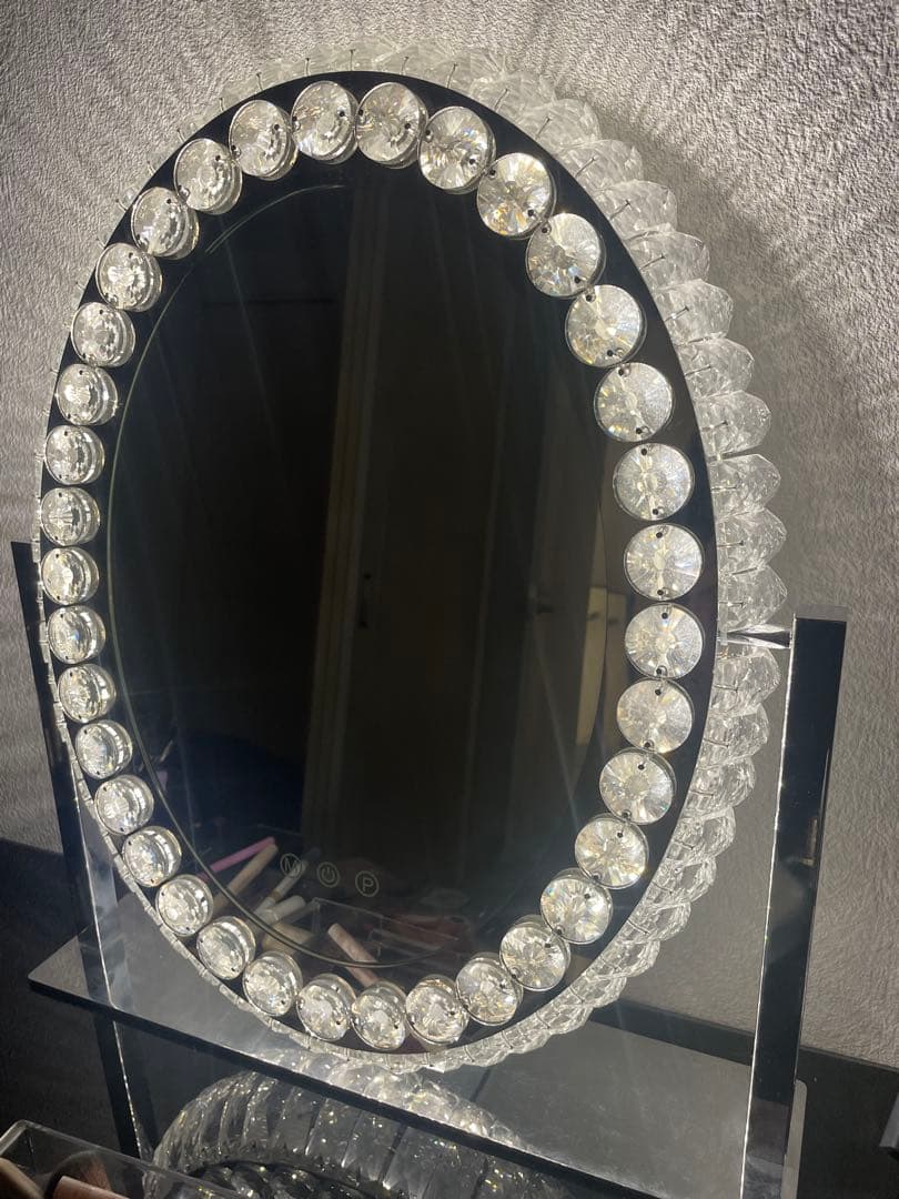 ハリウッドミラー　女優ミラー　クリスタル調　LED三色調光