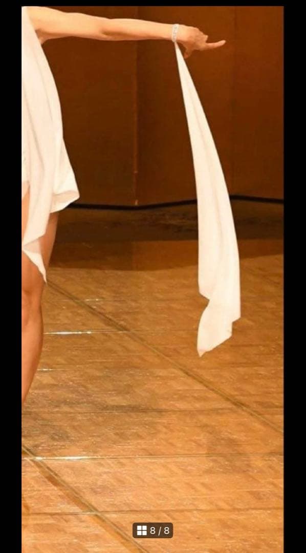 社交ダンス ラテンドレス ホワイト 衣装 ドレープ