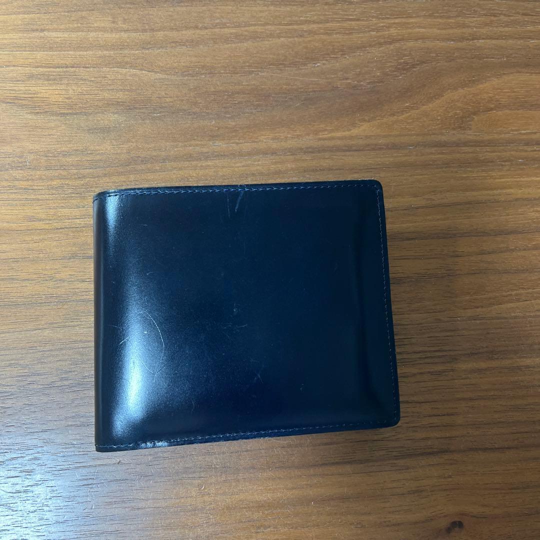 <be-chin>土屋鞄 コードバン 二折財布 ネイビー