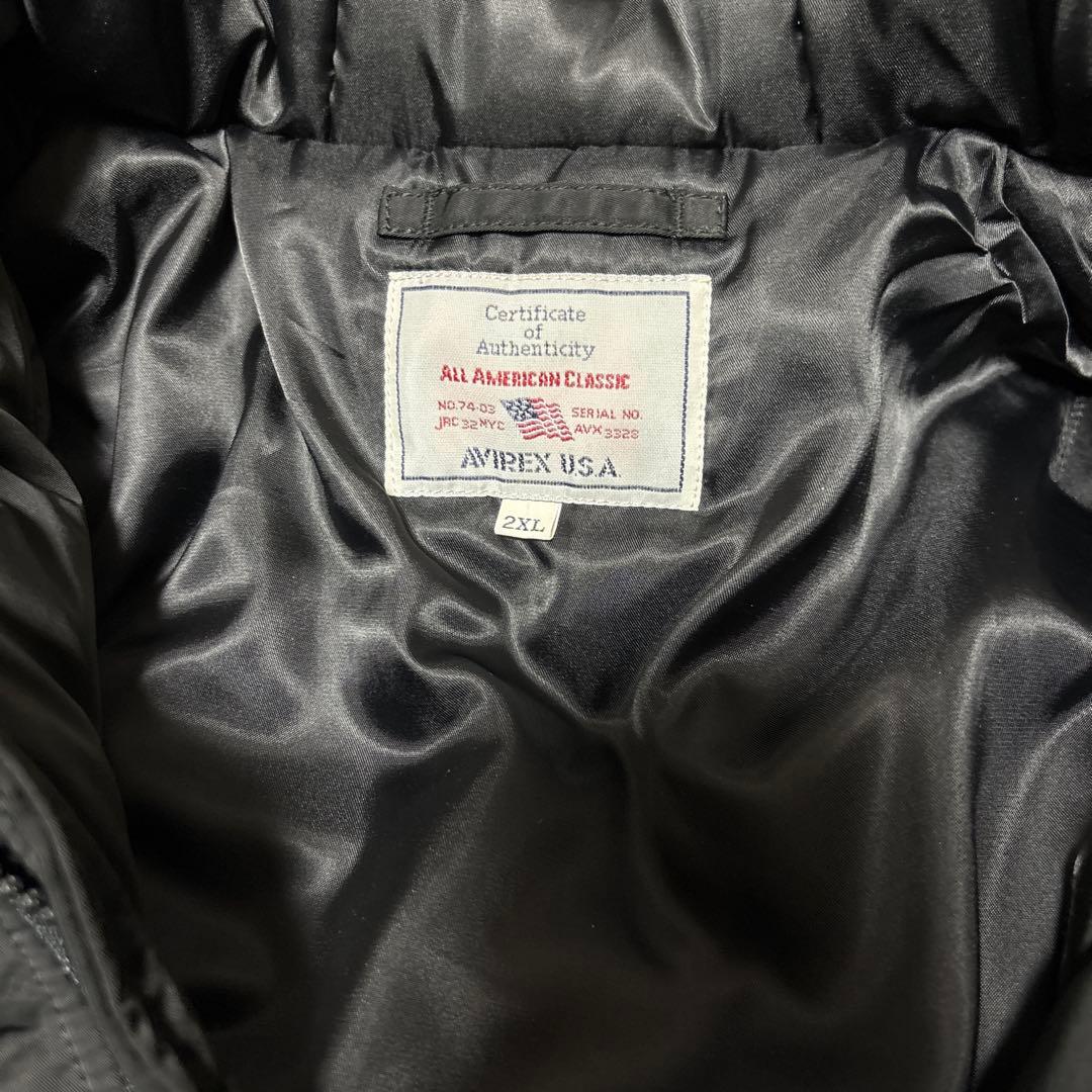 AVIREX フード付きジャケットブラック ブルゾン・ダウン