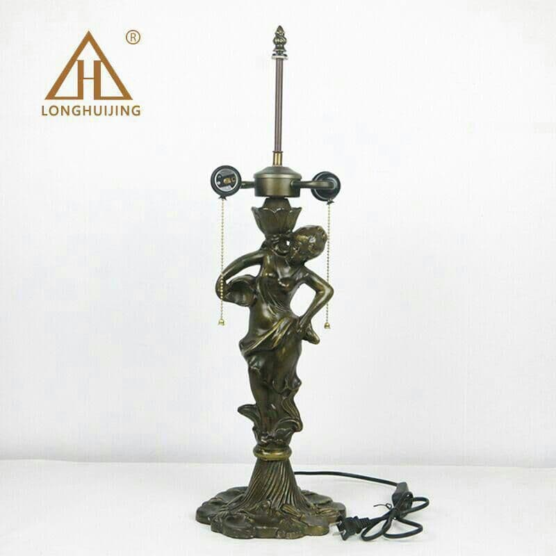 ティファニースタイルテーブルランプ電気スタンドガラスランプ\r バロックの女神8