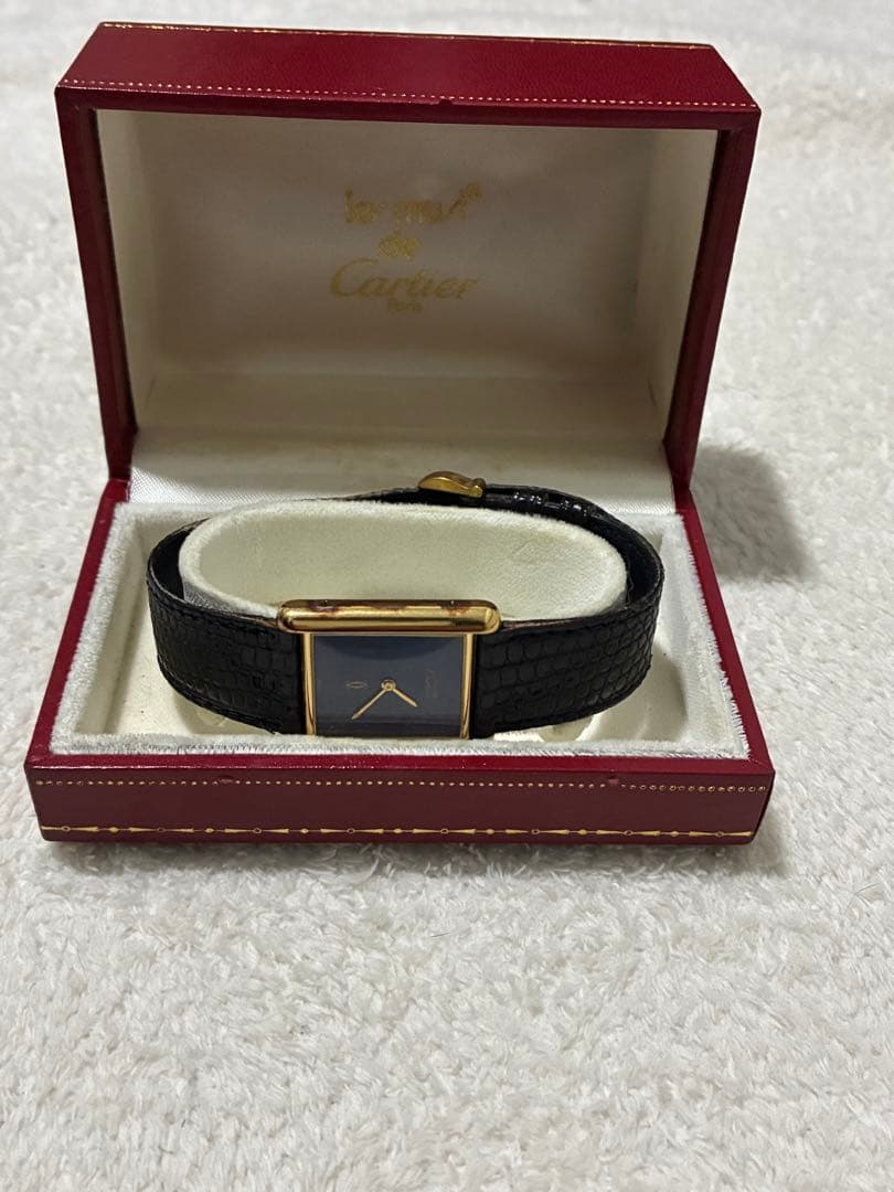 Cartier マストタンク SM ヴェルメイユ 手巻き時計 ラピスラズリ文字盤