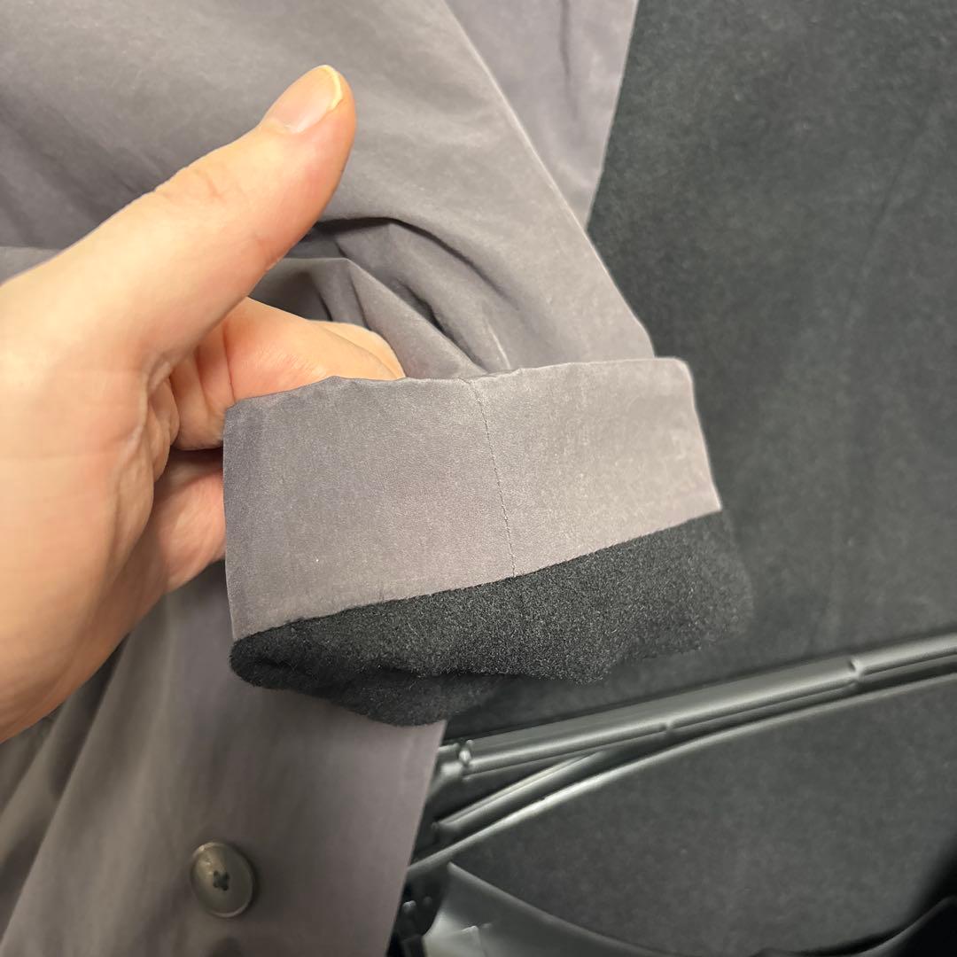 ATON ASAKO NYLON ステンカラーコート ダークグレー