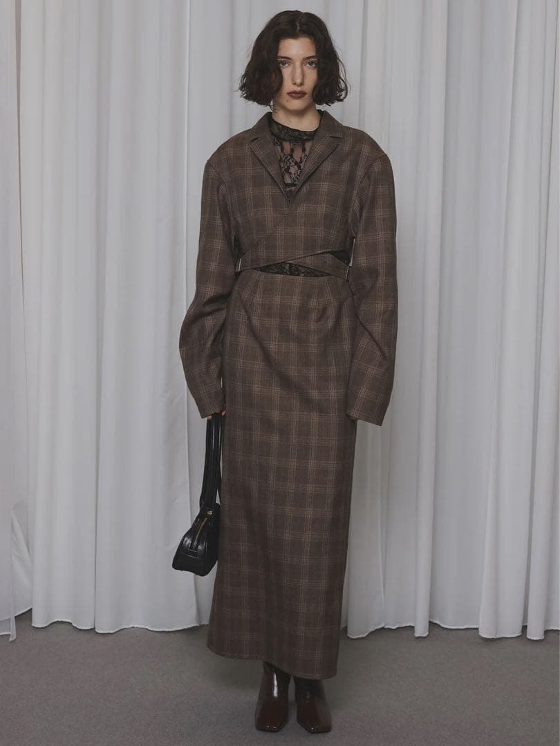 【新品未使用未開封】2025AW/WAIST CROSS CHECK DRESS