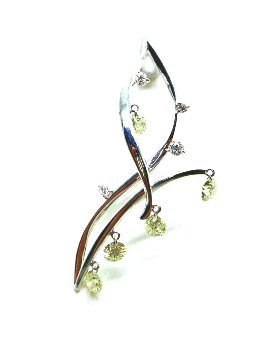 極上ダイヤ！超稀少！超激レアな天然イエローグリーン系のペンダントトップ！①