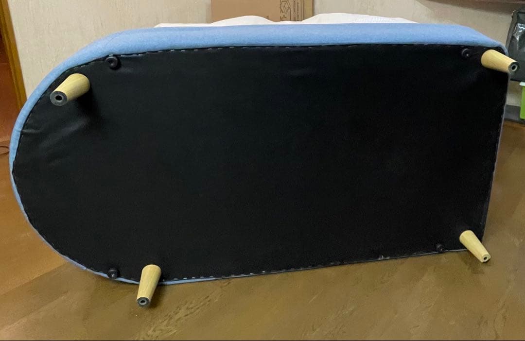 片肘右カウチ　ソファ　ライトブルー