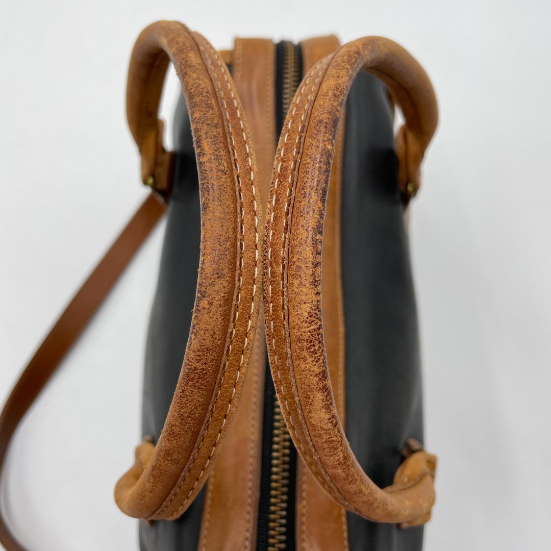 良品 COACH ミニボストンバッグ レザー ブラック 2way オールドコーチ