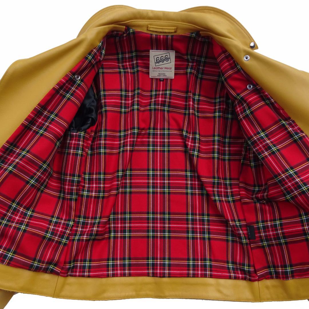 666 Leather Wearトリプルシックスサイクロンライダースイエロー40