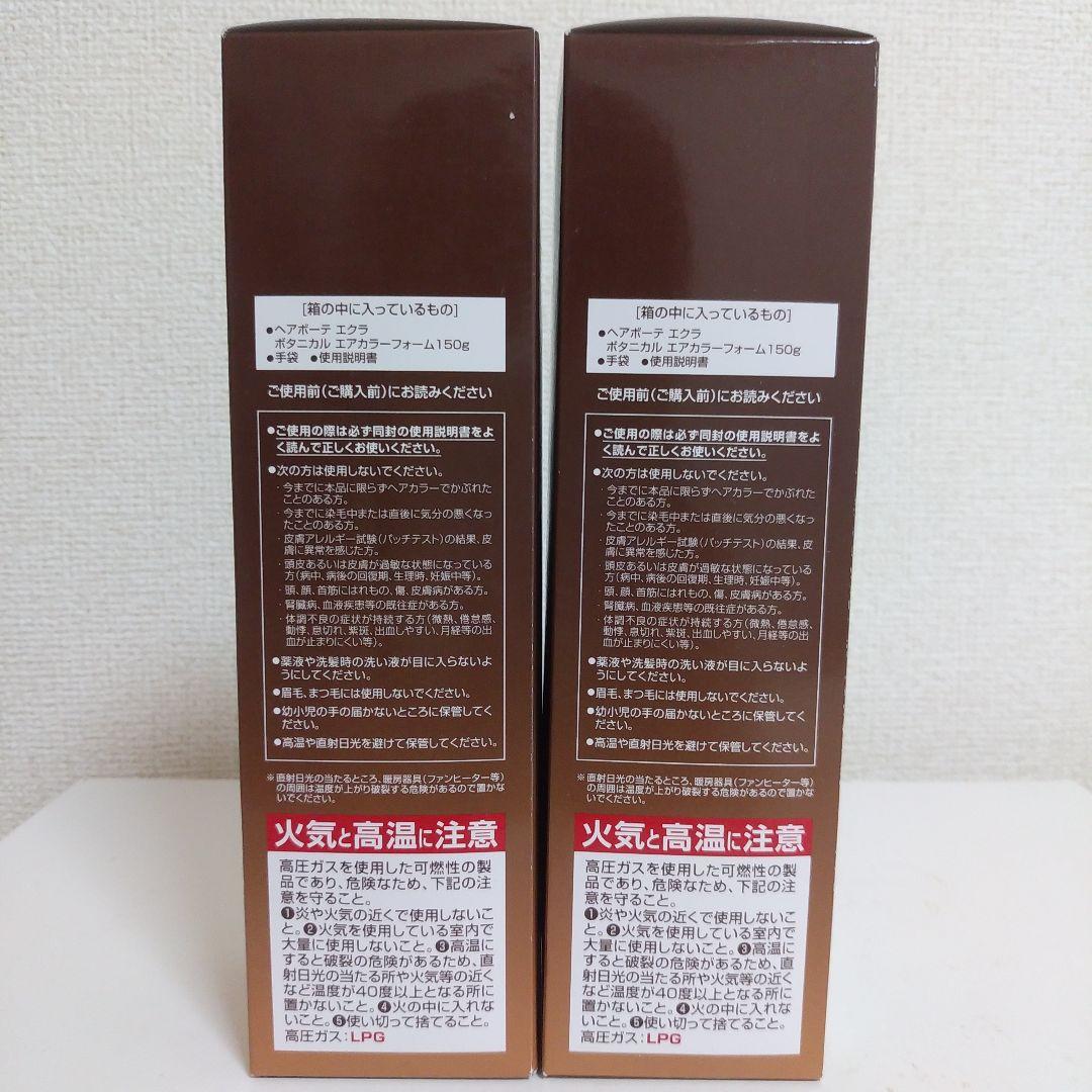 ヘアボーテエクラ ボタニカルエアカラーフォーム ダークブラウン 150g 2本