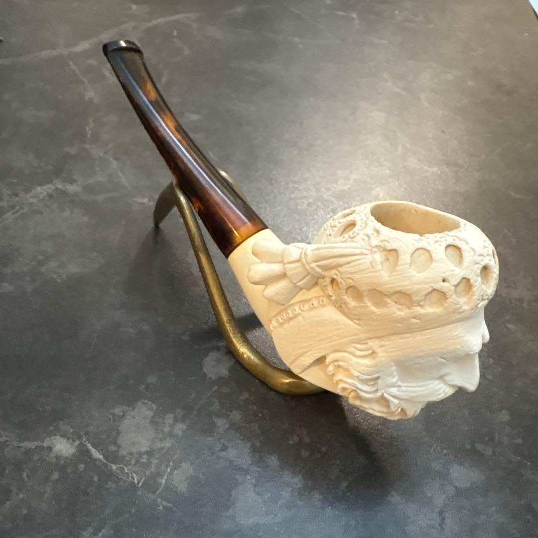 極上彫最高級 トルコ メシャムパイプ 海泡石 スルタン ターバン