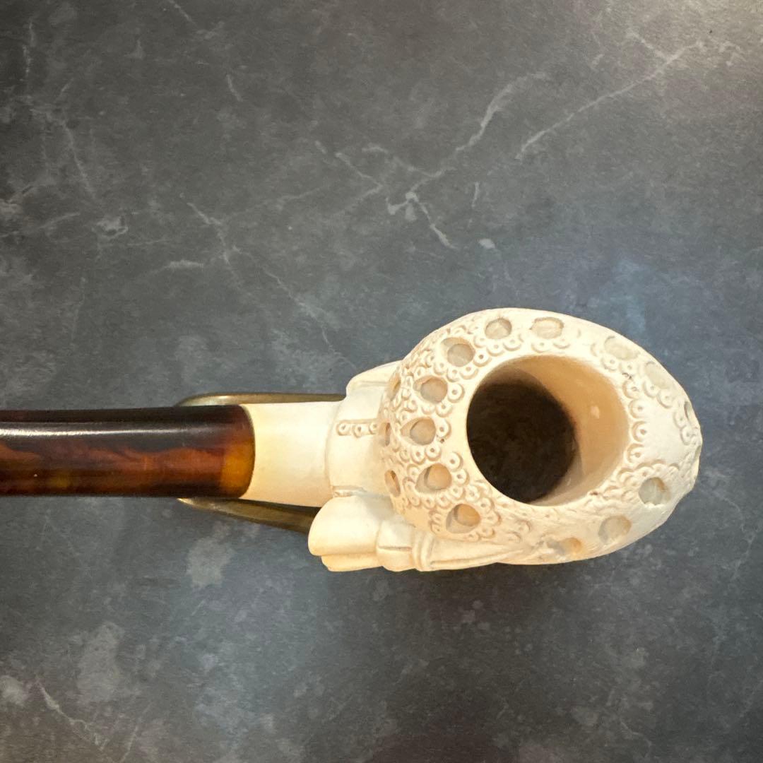 極上彫最高級 トルコ メシャムパイプ 海泡石 スルタン ターバン