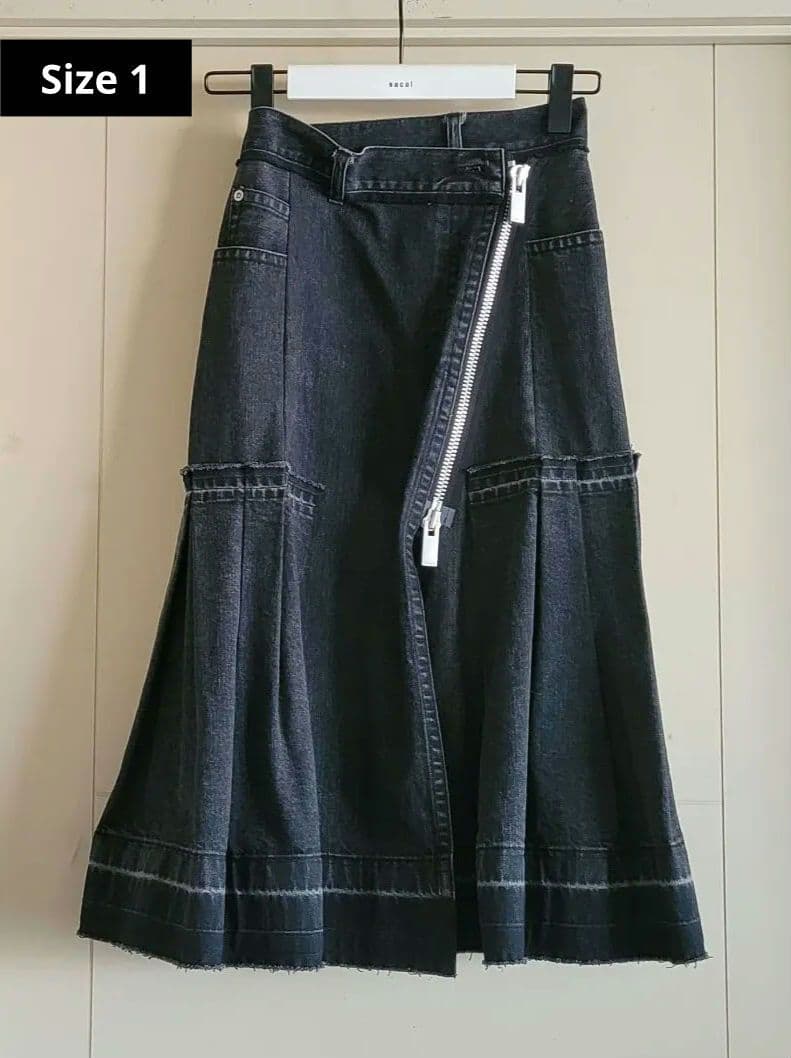 《専用》sacai マーメイド デニム ジップスカート ブラック サイズ1
