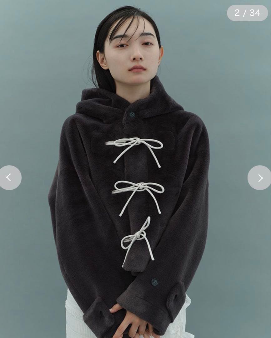 FURFUR リボンショートダッフルコート