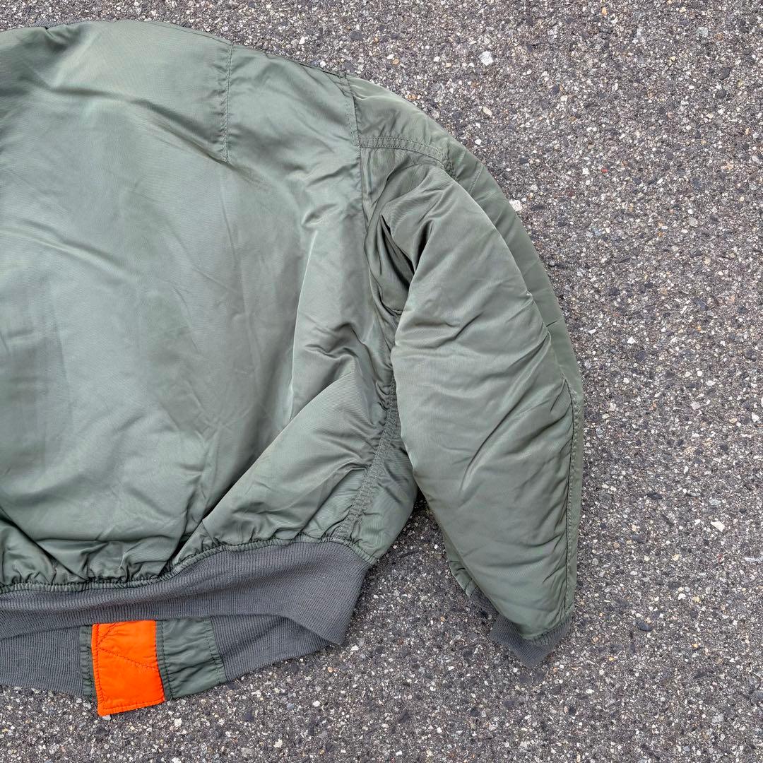 90s alpha MA-1 フライトジャケット USA製 3本線 Lサイズ