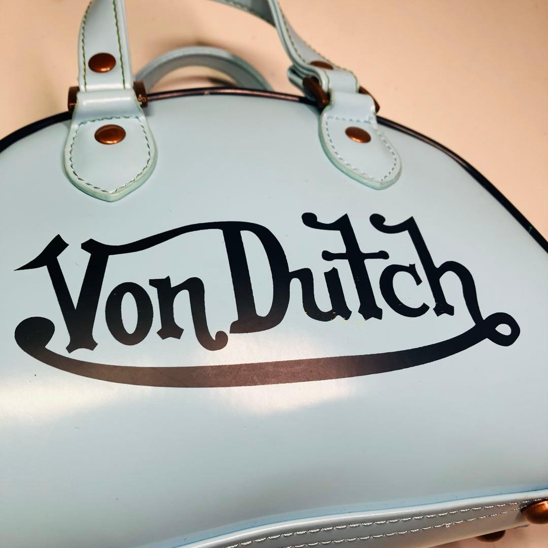 美品　VonDutch ボンダッヂ　ミニボストンバッグ　パステルブルー