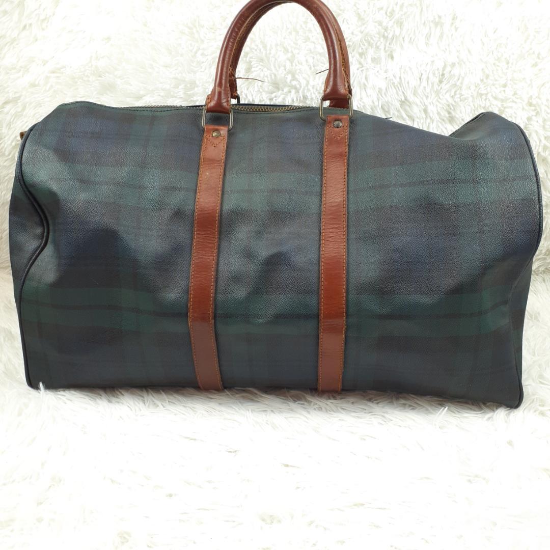 美品◎Polo Ralph Lauren 2wayボストンバッグ チェック 緑