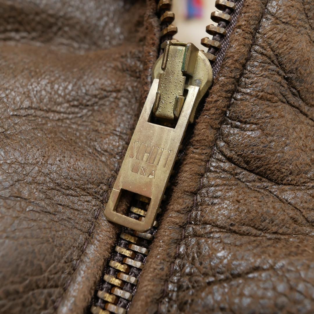 超極暖【Schott B-6】フライトジャケット 42 ムートン USA製 羊革